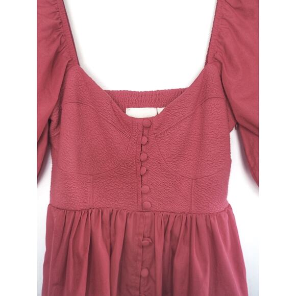 Anthropologie Red Puff-Sleeve Sweetheart Mini Dress - New - Medium - Picture 9 of 14